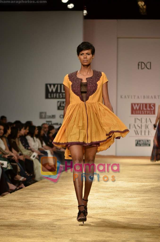 Model walks the ramp for Kavita Bhartia show on Wills Lifestyle India Fashion Week 2011 - Day 2 in Delhi on 7th April 2011 
