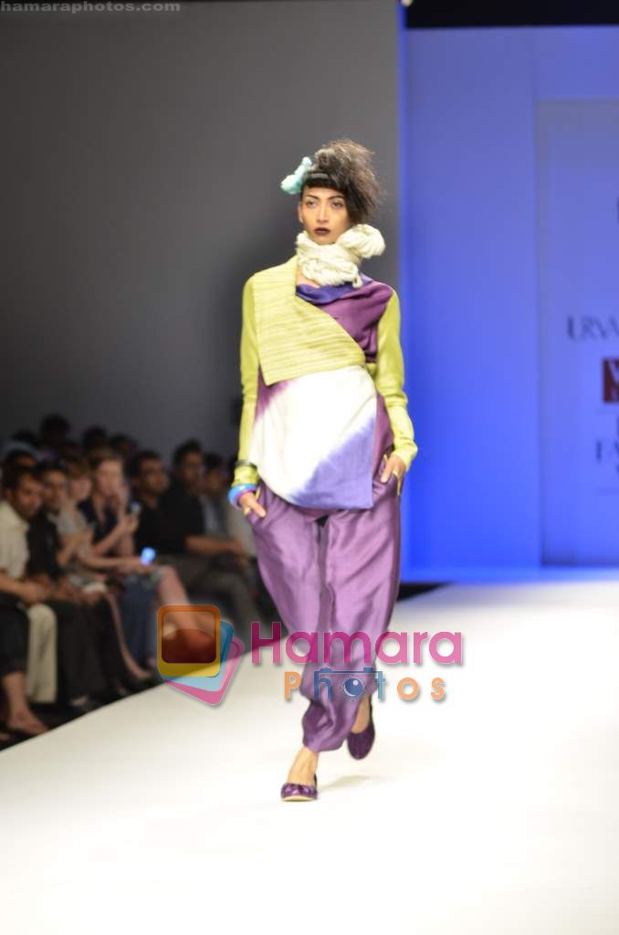 Model walks the ramp for Urvashi Kaur show on Wills Lifestyle India Fashion Week 2011 - Day 1 in Delhi on 6th April 2011 