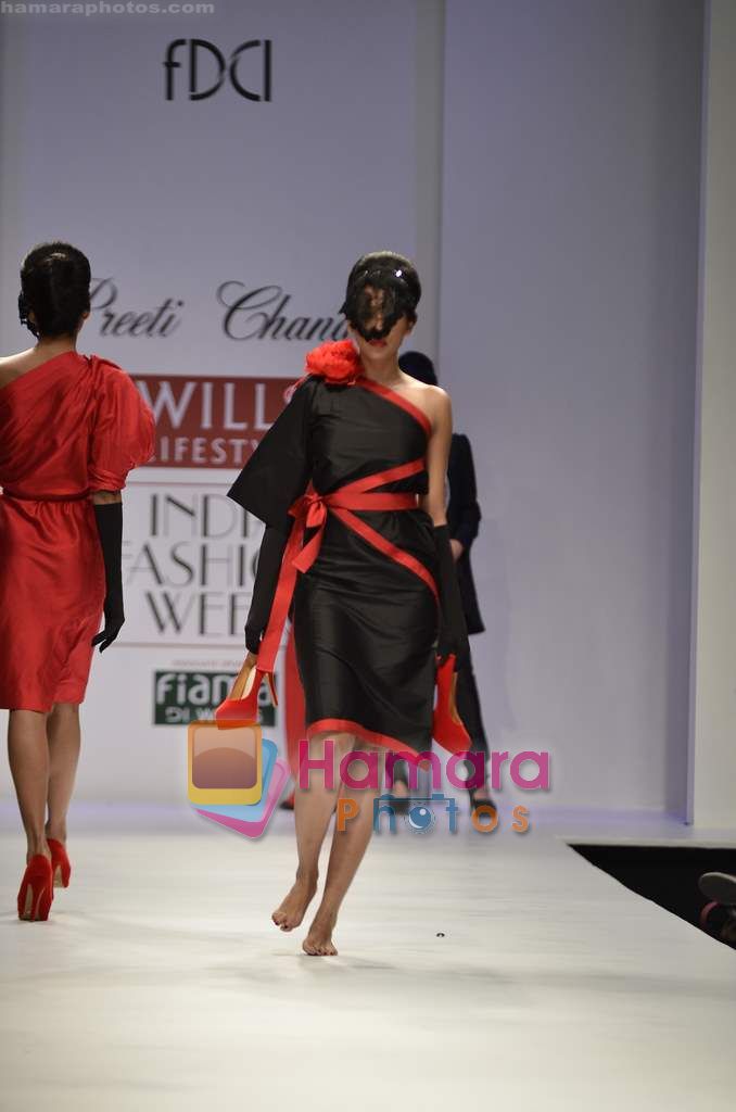 Model walks the ramp for Preeti Chandra show on Wills Lifestyle India Fashion Week 2011 - Day 2 in Delhi on 7th April 2011 