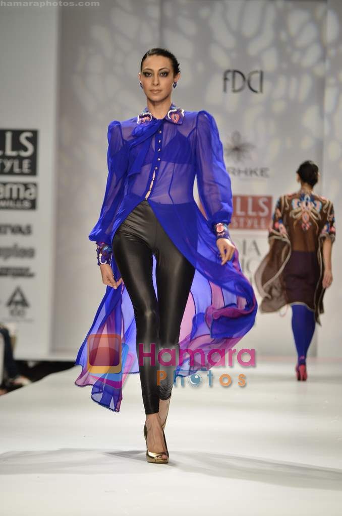 Model walks the ramp for Zurkhe show on Wills Lifestyle India Fashion Week 2011 - Day 2 in Delhi on 7th April 2011 