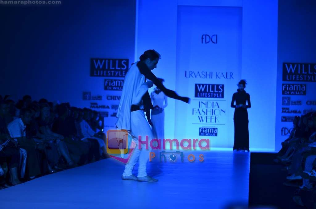 Model walks the ramp for Rehane show on Wills Lifestyle India Fashion Week 2011 - Day 1 in Delhi on 6th April 2011