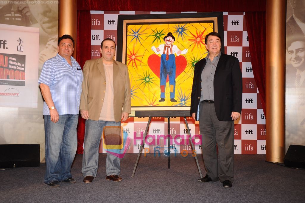 Rishi Kapoor, Randhir Kapoor, Rajiv Kapoor at IIFA-Raj Kapoor event in J W Marriott, Mumbai on 6th April 2011 