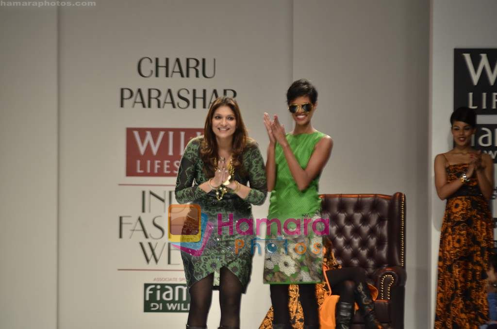 Model walks the ramp for Charu Parashar show on Wills Lifestyle India Fashion Week 2011 - Day 2 in Delhi on 7th April 2011 