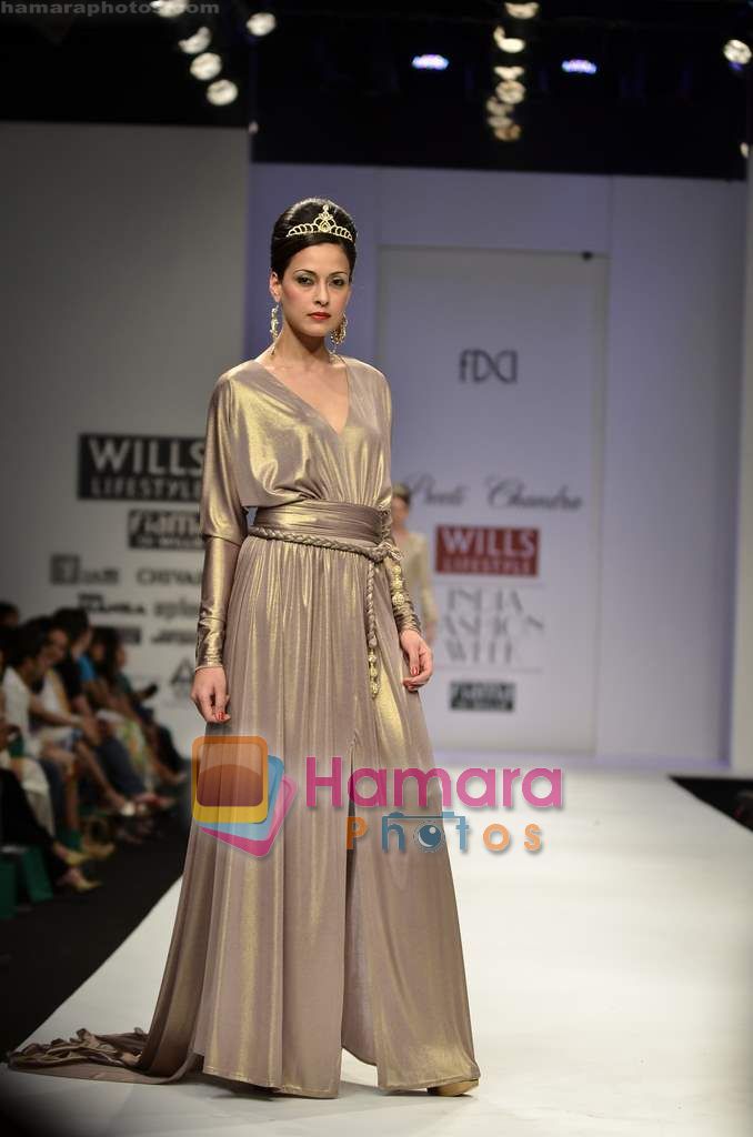 Model walks the ramp for Preeti Chandra show on Wills Lifestyle India Fashion Week 2011 - Day 2 in Delhi on 7th April 2011 
