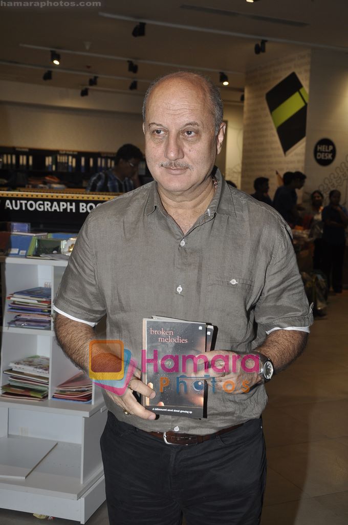Anupam Kher at the launch of Broken Melodies Book in Landmark, Mumbai on 8th April 2011