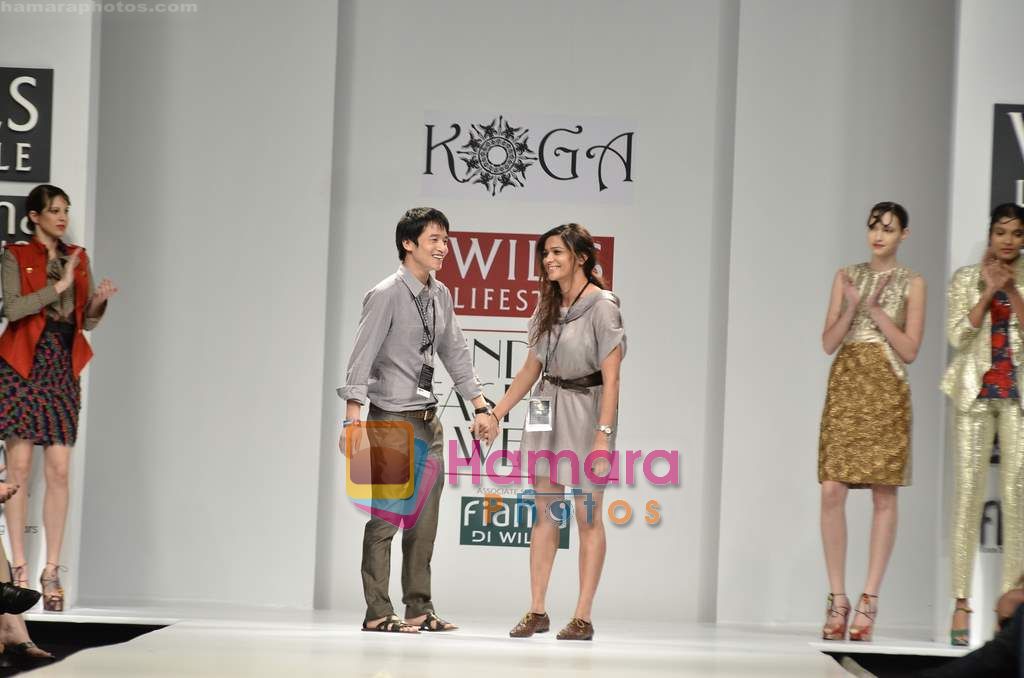 Model walks the ramp for Koga show on Wills Lifestyle India Fashion Week 2011-Day 4 in Delhi on 9th April 2011