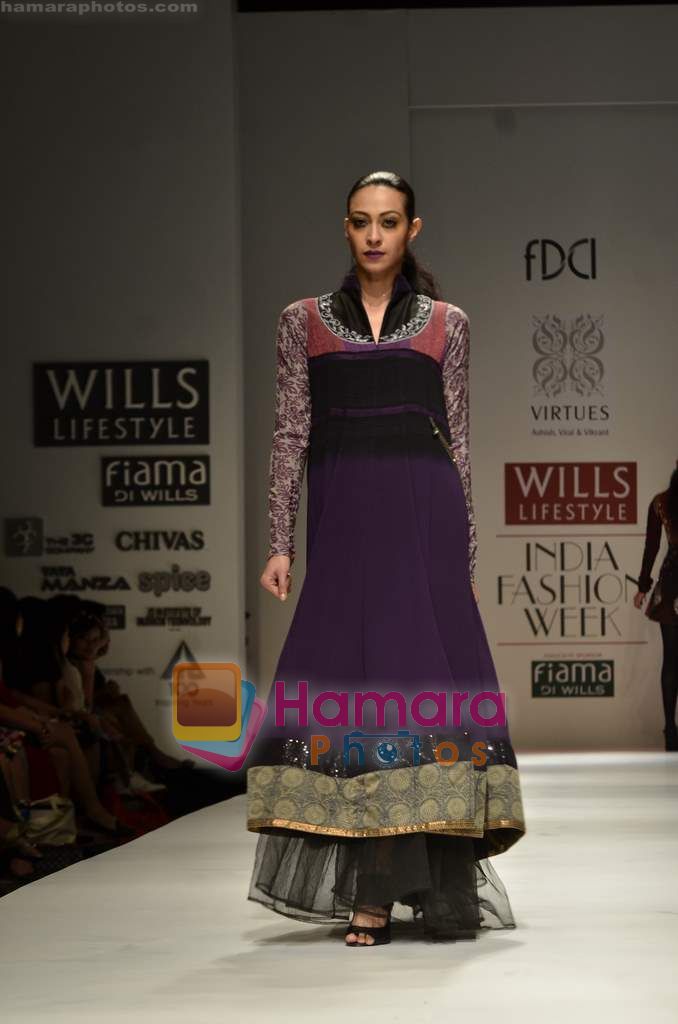 Model walks the ramp for virtues show on Wills Lifestyle India Fashion Week 2011-Day 4 in Delhi on 9th April 2011 