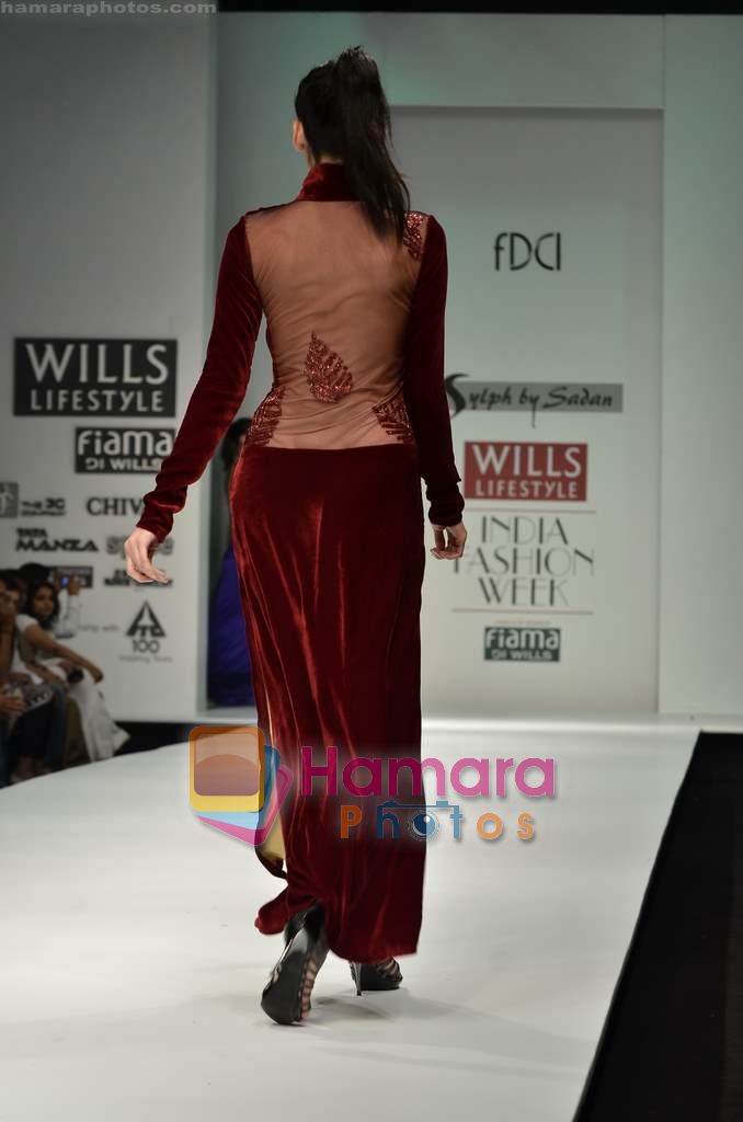 Model walks the ramp for Sylph By Sadan show on Wills Lifestyle India Fashion Week 2011-Day 4 in Delhi on 9th April 2011 
