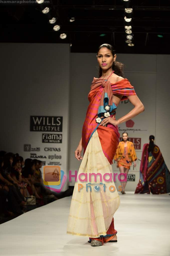 Model walks the ramp for Anupama Dayal show on Wills Lifestyle India Fashion Week 2011-Day 4 in Delhi on 9th April 2011 