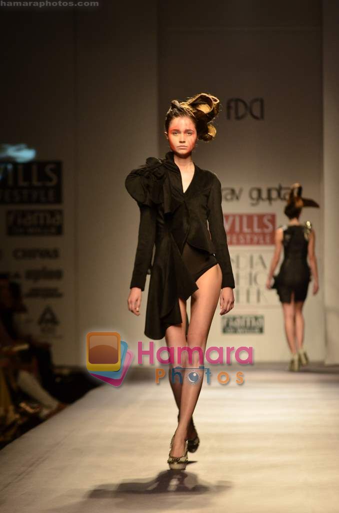 Model walks the ramp for Gaurav Gupta show on Wills Lifestyle India Fashion Week 2011-Day 4 in Delhi on 9th April 2011 