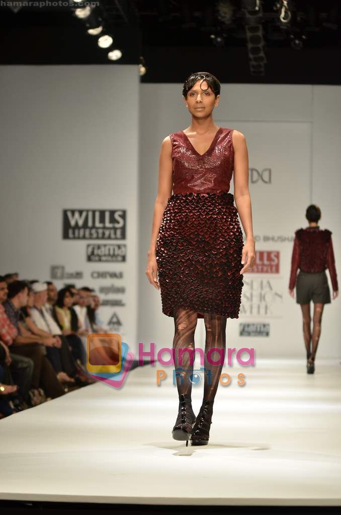 Model walks the ramp for Anand Bhushan show on Wills Lifestyle India Fashion Week 2011-Day 4 in Delhi on 9th April 2011 