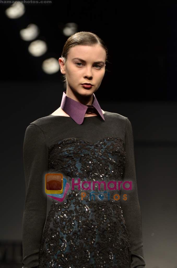 Model walks the ramp for Atsu show on Wills Lifestyle India Fashion Week 2011-Day 4 in Delhi on 9th April 2011 