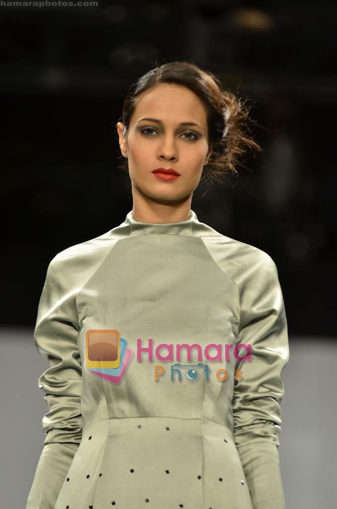 Model walks the ramp for Rahul Reddy show on Wills Lifestyle India Fashion Week 2011-Day 5 in Delhi on 10th April 2011 