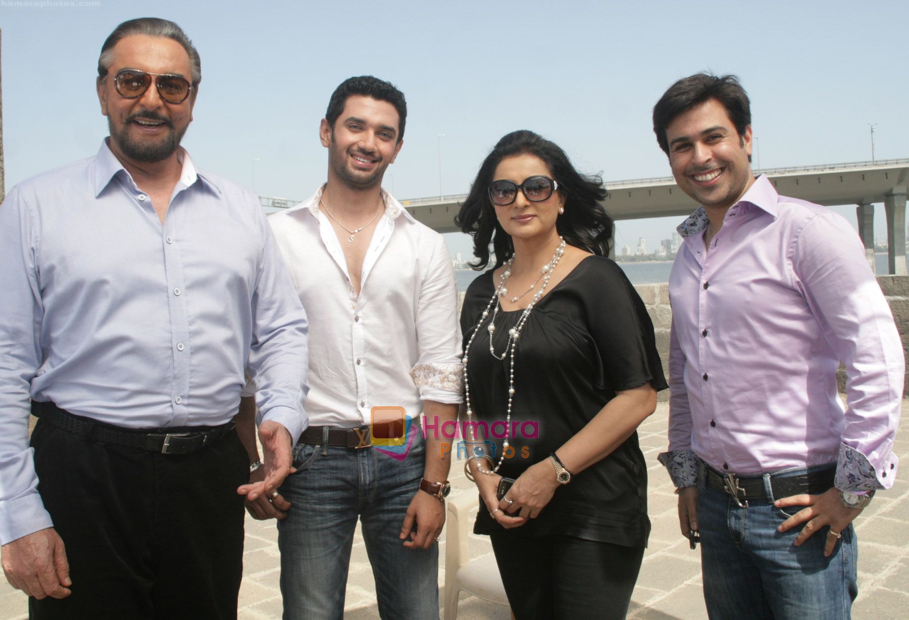 Kabir bedi, Chirag Paswan, Poonam Dhilon, Neeraj Paswan Shoots for his debut film One and Only in Bandra Fort on 15th May 2011