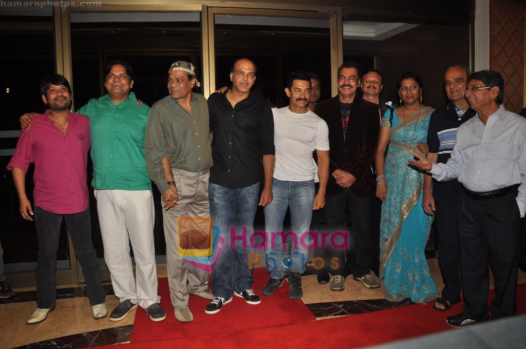 Aditya Lakhia, Akhilendra Mishra, Rajesh Vivek, Ashutosh Gowariker, Aamir, Pradeep Rawat, Javed Khan at Aamir Khan productions celebrates 10th anniversary in Taj Land's End, Mumbai on 15th June 201 