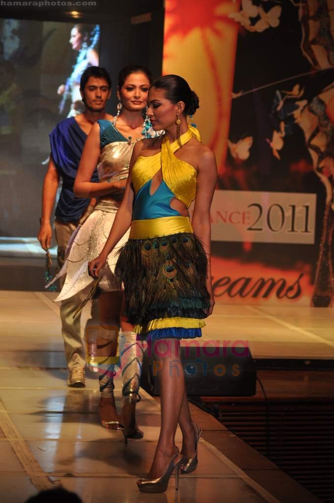 Model walk the ramp for INIFD Annual Fashion show in St Andrews on 2nd July 2011
