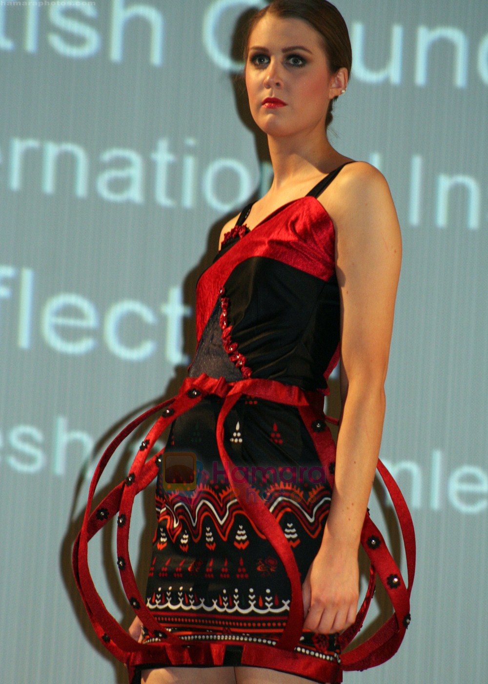 Model at Indian Students (IIFTians) Designs-Costumes at the UK Fashion Extravaganza_2011 held by Bradford College UK on 27th June 2011