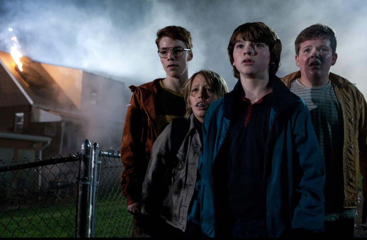 Ryan Lee, Joel Courtney, Gabriel Basso, Riley Griffiths in the still from the movie Super 8 Eight
