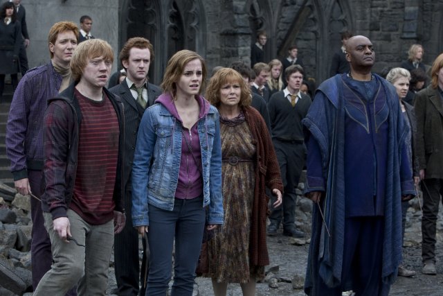Rupert Grint, Emma Watson in still from the movie Harry Potter and the Deathly Hallows Part 2