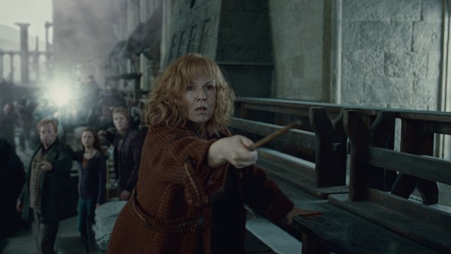 Julie Walters in still from the movie Harry Potter and the Deathly Hallows Part 2