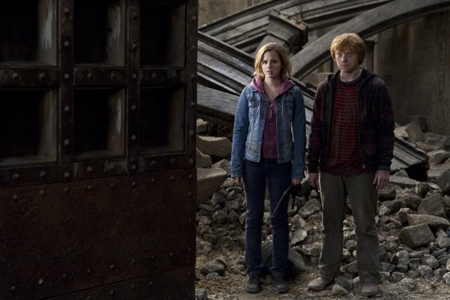 Rupert Grint, Emma Watson in still from the movie Harry Potter and the Deathly Hallows Part 2