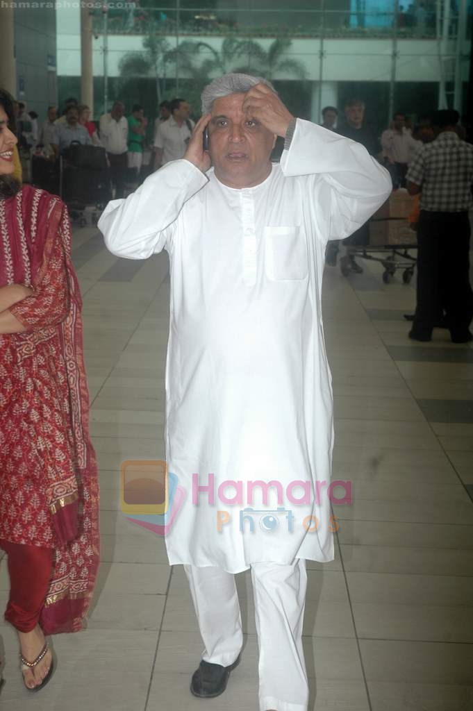 Javed Akhtar return from Delhi French honour function on 13th July 2011