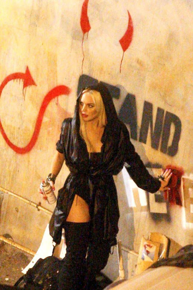 Lindsay Lohan at the set of her latest single Let The Games Begin in Los Angeles July 14th, 2011