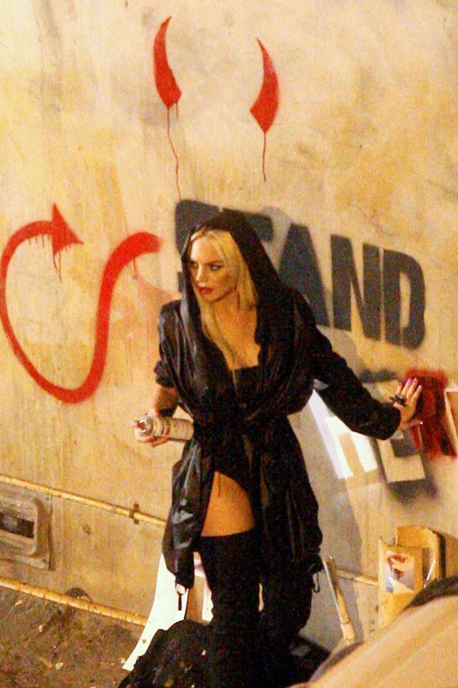 Lindsay Lohan at the set of her latest single Let The Games Begin in Los Angeles July 14th, 2011