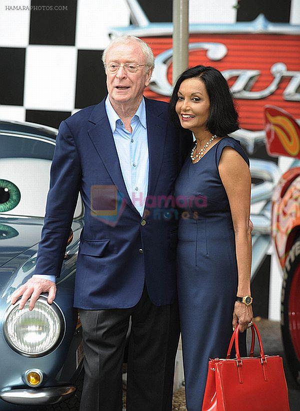 Michael Caine and wife Shakira Caine at Cars 2 UK Premiere Pre-Party Celebration - Arrivals in Whitehall Gardens on July 17th 2011