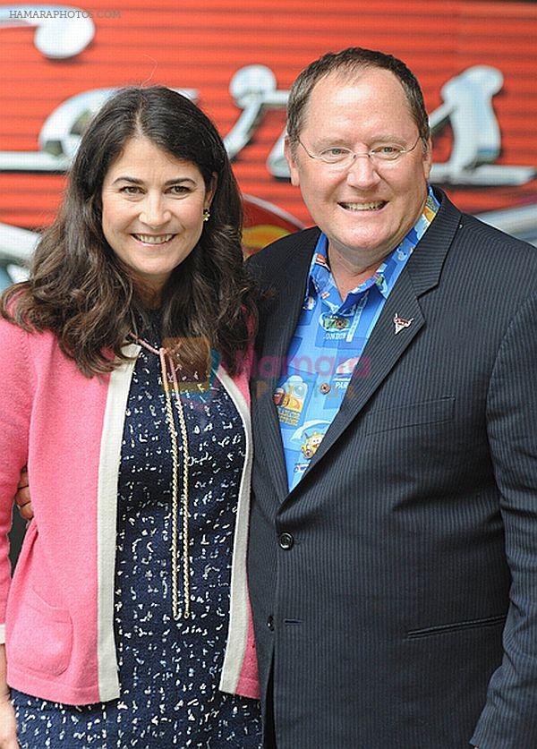 Denise Ream and John Lasseter at Cars 2 UK Premiere Pre-Party Celebration - Arrivals in Whitehall Gardens on July 17th 2011