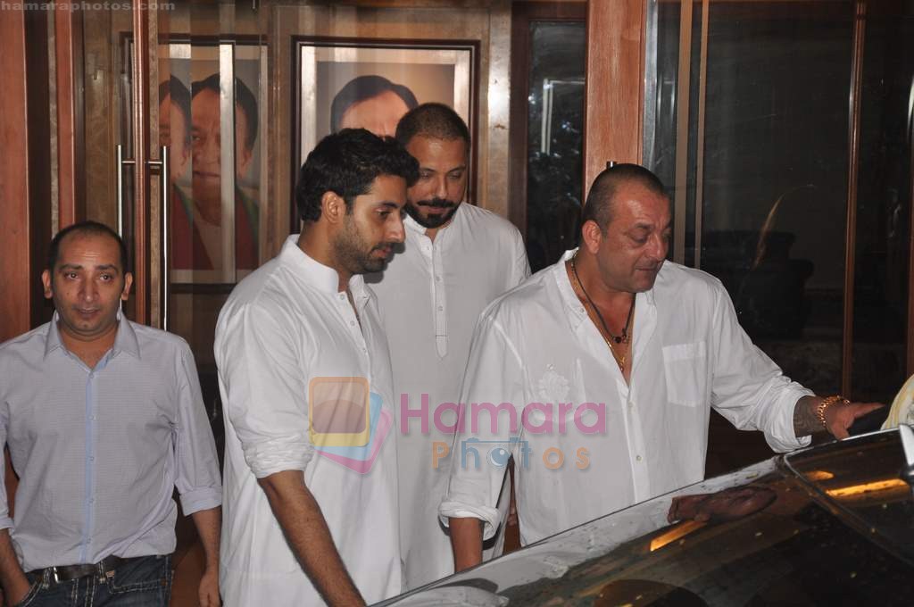 Abhishek Bachchan, Sanjay Dutt, Bunty Walia at Sanjay Dutt's private get together at his home on 18th July 2011