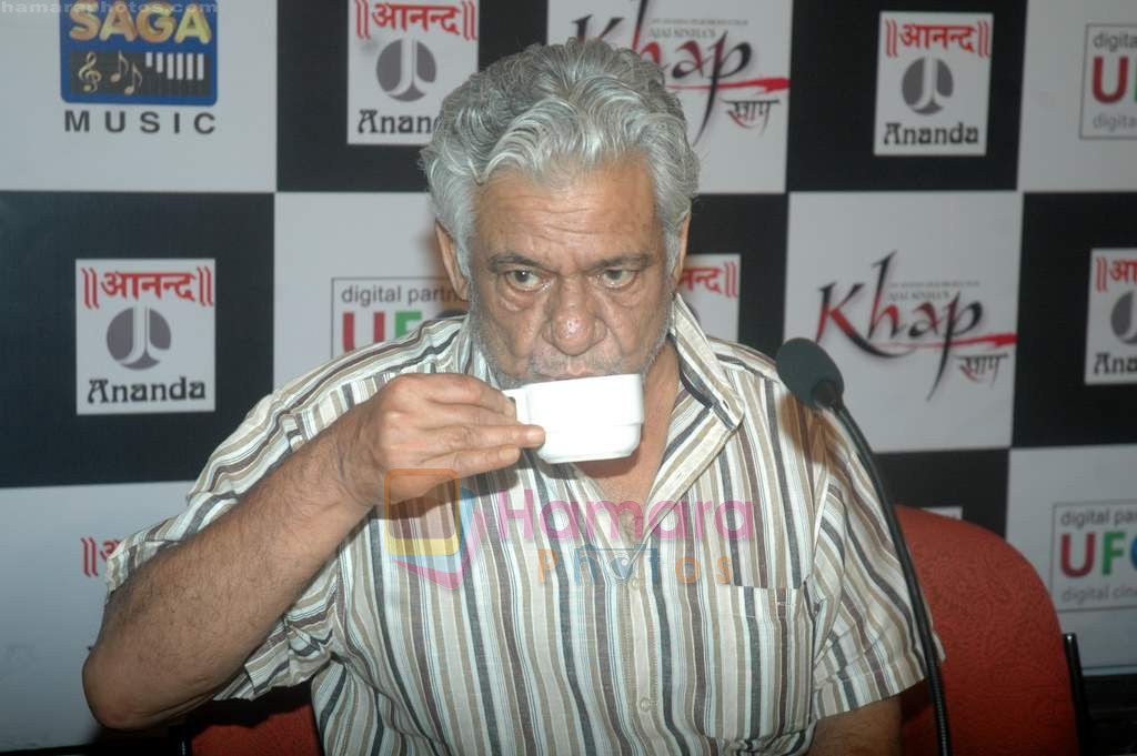 Om Puri at the press meet of the film Khap in Andheri on 19th July 2011