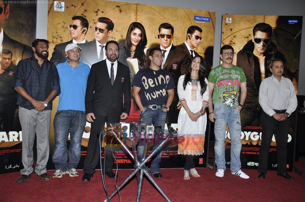 Salman Khan, Kareena Kapoor, Shera, Atul Agnihotri, Aditya Pancholi, Siddiqui at Bodyguard firstlook in PVR, Juhu, Mumbai on 21st July 2011
