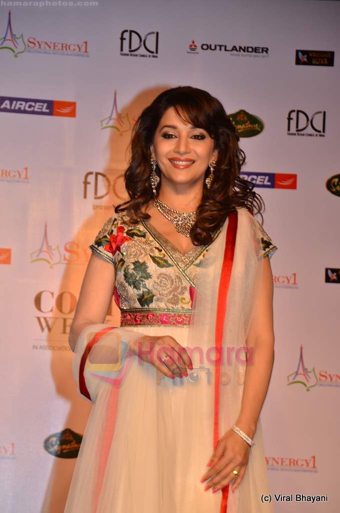 Madhuri Dixit on day 1 of Synergy 1 of Delhi Couture Week 2011 in Delhi on 22nd July 2011
