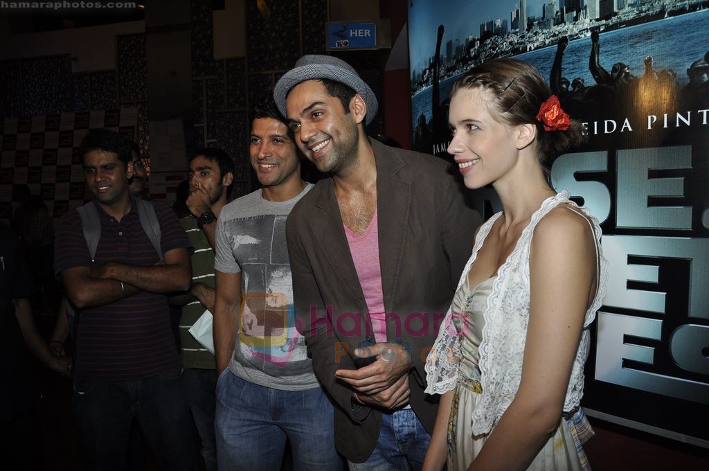 Abhay Deol, Farhan Akhtar, Kalki Koechlin Promote Zindagi Na Milege Dobara in Cinemax, Mumbai on 23rd July 2011
