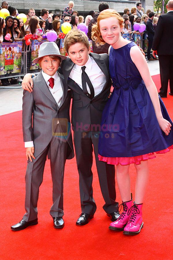 Ross Marron, Theo Stevenson and Scarlett Stitt attends the world premiere of the movie Horrid Henry at the BFI Southbank on 24th July 2011 in London, UK