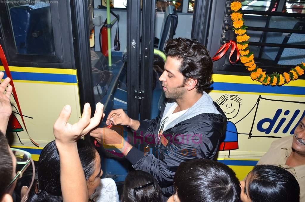 Hrithik Roshan donates bus to Dilkush school in Juhu, Mumbai on 1st Aug 2011