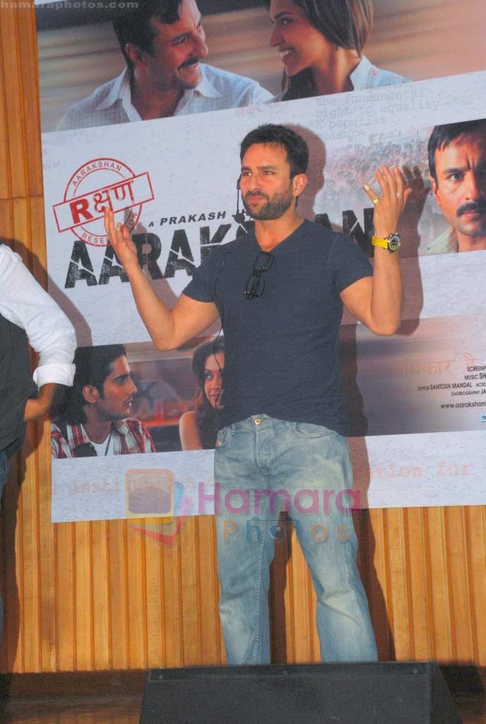 Saif Ali Khan at Aarakshan film promotions in Welingkar college on 2nd Aug 2011
