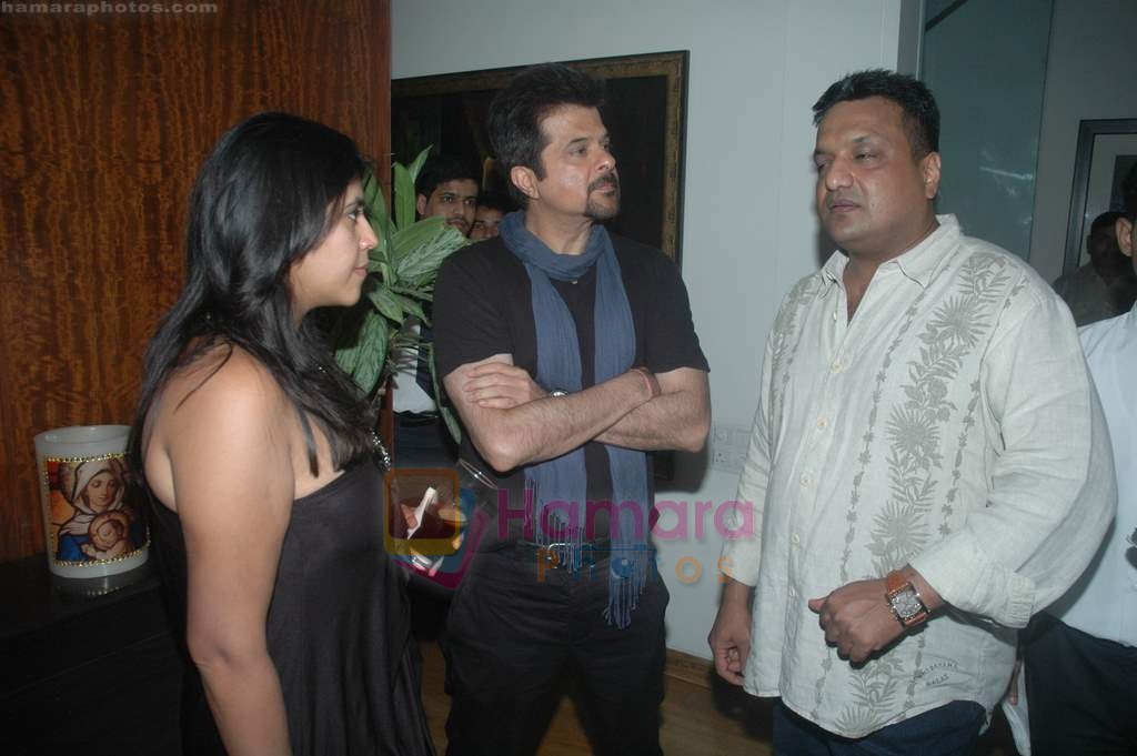 Sanjay Gupta, Anil Kapoor, Ekta Kapoor at Sanjay Gupta's party in Andheri, Mumbai on 9th Aug 2011