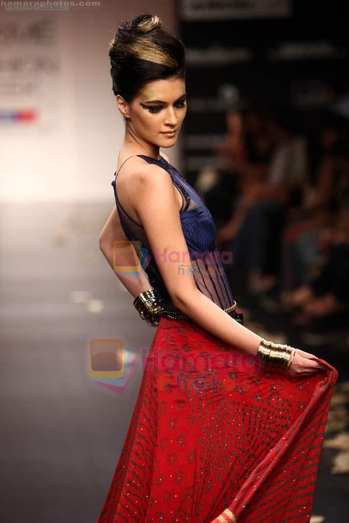 Model walks the ramp for Anita Dongre Show at Lakme Fashion Week 2011 Day 2 in Grand Hyatt, Mumbai on 18th Aug 2011