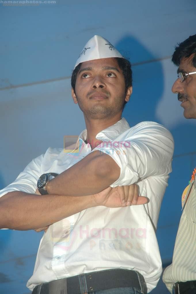 Shreyas Talpade support Anna Hazare in Azad Maidan on 21st Aug 2011