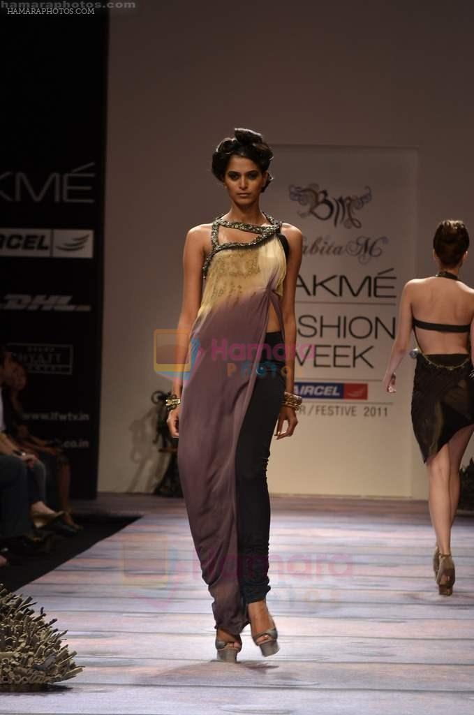 Model walks the ramp for Babita Malkani Show at Lakme Fashion Week 2011 Day 4 in Grand Hyatt, Mumbai on 20th Aug 2011