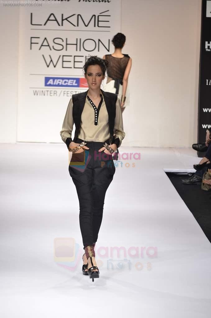 Model walks the ramp for Nandita Thirani Show at Lakme Fashion Week 2011 Day 5 in Grand Hyatt, Mumbai on 21st Aug 2011