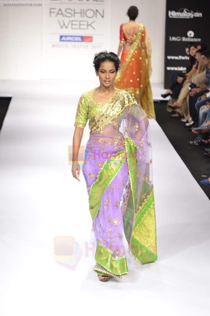 Model walks the ramp for Preeti S Kapoor Show at Lakme Fashion Week 2011 Day 5 in Grand Hyatt, Mumbai on 21st Aug 2011