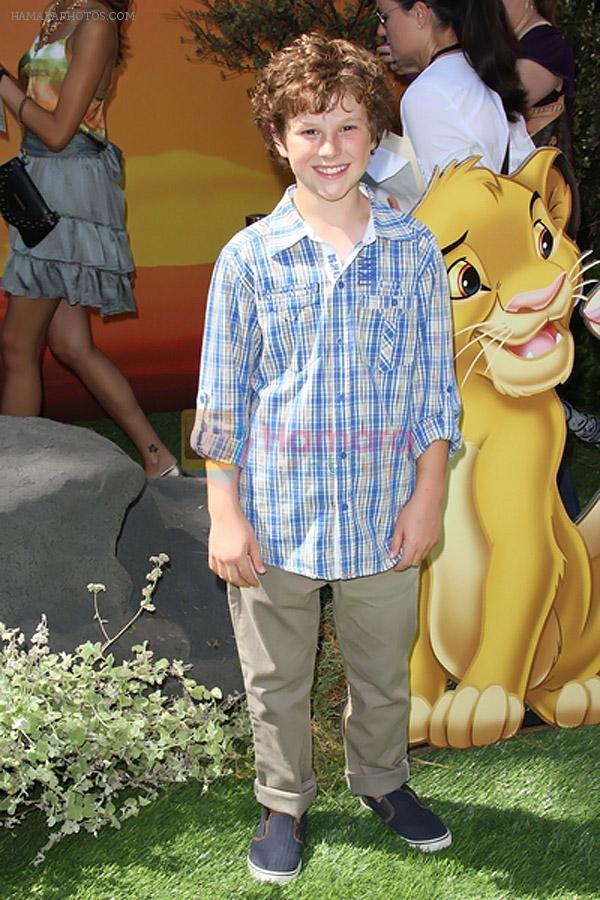Nolan Gould attends the World Premiere of movie The Lion King 3D at the El Capitan Theater on 27th August 2011