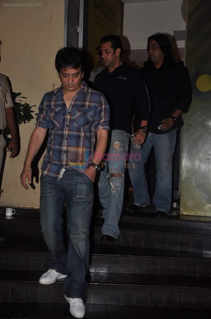 Salman Khan, Sajid Nadiadwala at special screening of Bodyguard in Pixion, Bandra, Mumbai on 29th Aug 2011