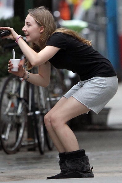 Saoirse Ronan on sets of Violet and Daisy