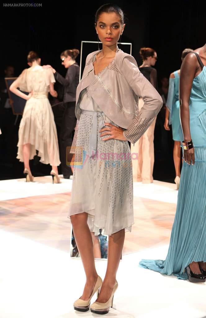 Model walk the ramp for Mercedes Benz Fashion Week Spring 2012 Collections in New York on 12th Sept 2011