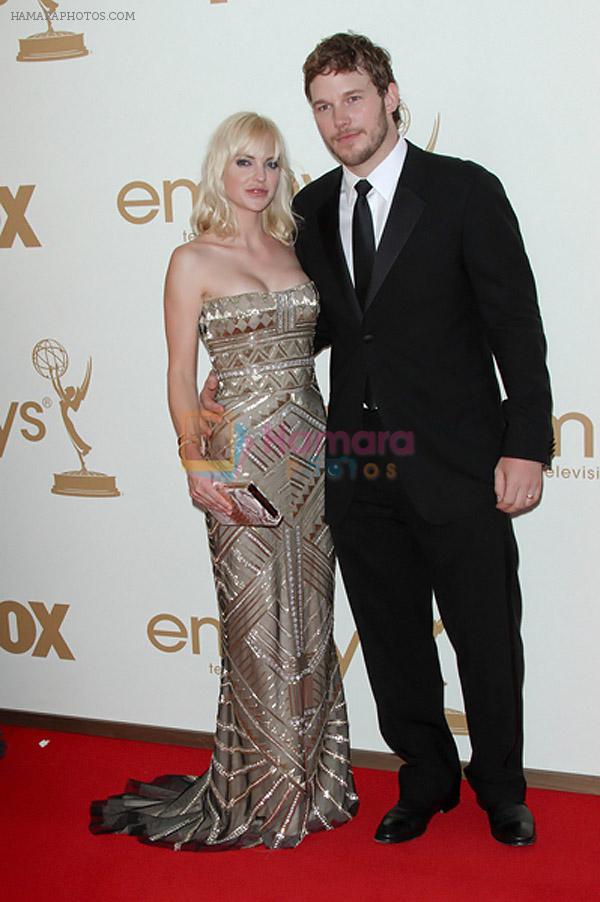Anna Faris and Chris Pratt attends the 63rd Annual Primetime Emmy Awards in Nokia Theatre L.A. Live on 18th September 2011