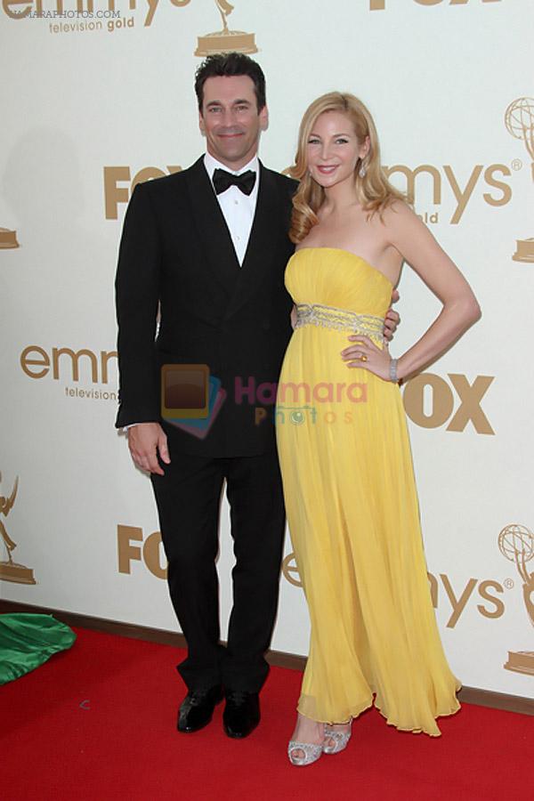 Jon Hamm and Jennifer Westfeldt attends the 63rd Annual Primetime Emmy Awards in Nokia Theatre L.A. Live on 18th September 2011